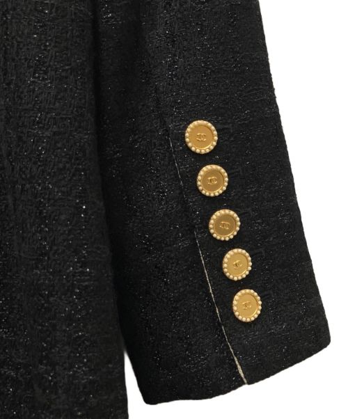 CHANEL（シャネル）CHANEL (シャネル) ダブルブレス ツイードジャケット ブラック サイズ:36の古着・服飾アイテム