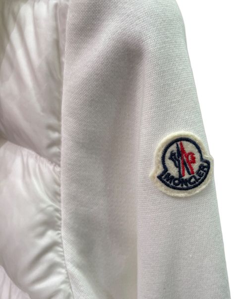MONCLER（モンクレール）MONCLER (モンクレール) ダウン切替ジップパーカー ホワイトの古着・服飾アイテム