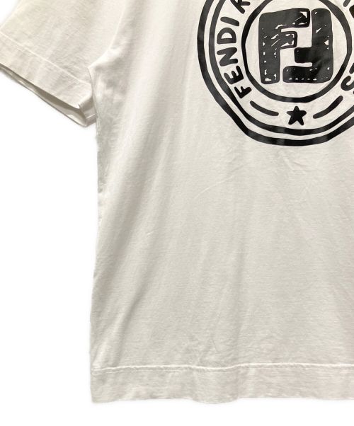FENDI（フェンディ）FENDI (フェンディ) FFロゴTシャツ ホワイト サイズ:Lの古着・服飾アイテム