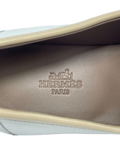 HERMES（エルメス）HERMES (エルメス) DESTIN デスタン ホワイト×ベージュ サイズ:38 1/2の古着・服飾アイテム