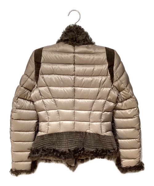 MONCLER（モンクレール）MONCLER (モンクレール) Cropped Fur Down Jacket（クロップドファーダウンジャケット） ベージュ サイズ:1の古着・服飾アイテム