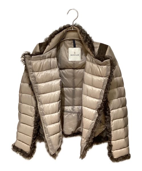 MONCLER（モンクレール）MONCLER (モンクレール) Cropped Fur Down Jacket（クロップドファーダウンジャケット） ベージュ サイズ:1の古着・服飾アイテム