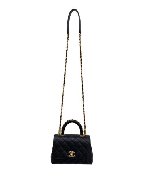 CHANEL（シャネル）CHANEL (シャネル) ココハンドルチェーンショルダーバッグ ブラックの古着・服飾アイテム