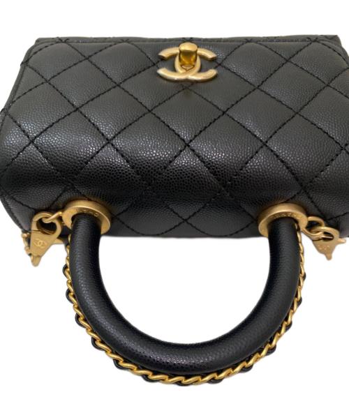 CHANEL（シャネル）CHANEL (シャネル) ココハンドルチェーンショルダーバッグ ブラックの古着・服飾アイテム