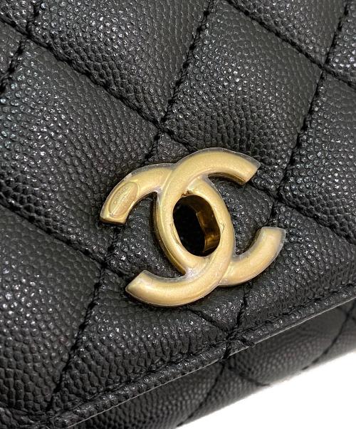 CHANEL（シャネル）CHANEL (シャネル) ココハンドルチェーンショルダーバッグ ブラックの古着・服飾アイテム