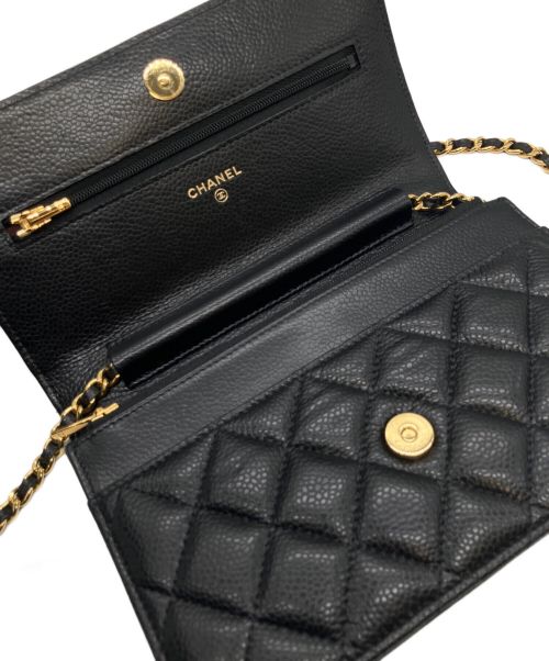 CHANEL（シャネル）CHANEL (シャネル) マトラッセ チェーンショルダーウォレット ブラック サイズ:19の古着・服飾アイテム