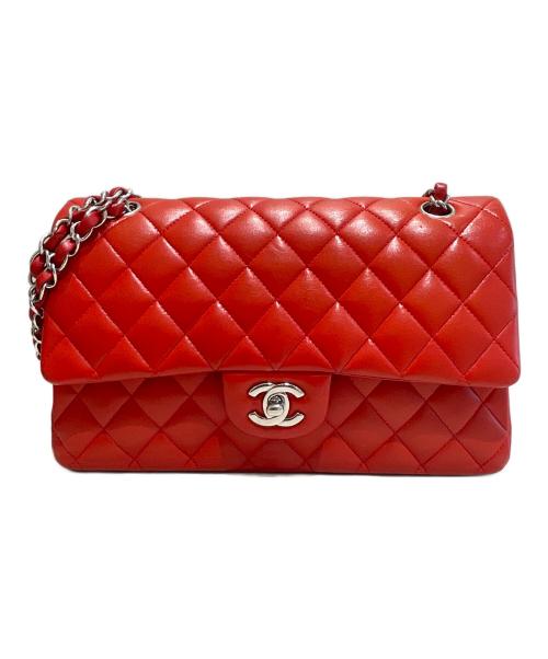 CHANEL（シャネル）CHANEL (シャネル) マトラッセ25Wフラップチェーンショルダーバッグ レッド×シルバー金具 サイズ:25の古着・服飾アイテム