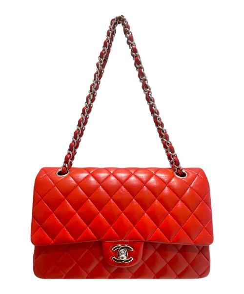 CHANEL（シャネル）CHANEL (シャネル) マトラッセ25Wフラップチェーンショルダーバッグ レッド×シルバー金具 サイズ:25の古着・服飾アイテム