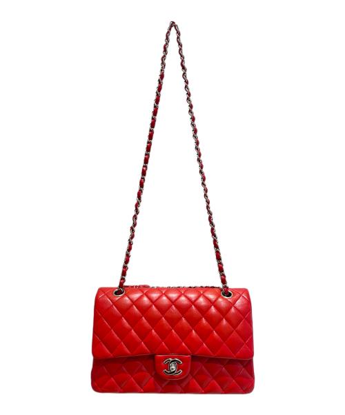 CHANEL（シャネル）CHANEL (シャネル) マトラッセ25Wフラップチェーンショルダーバッグ レッド×シルバー金具 サイズ:25の古着・服飾アイテム