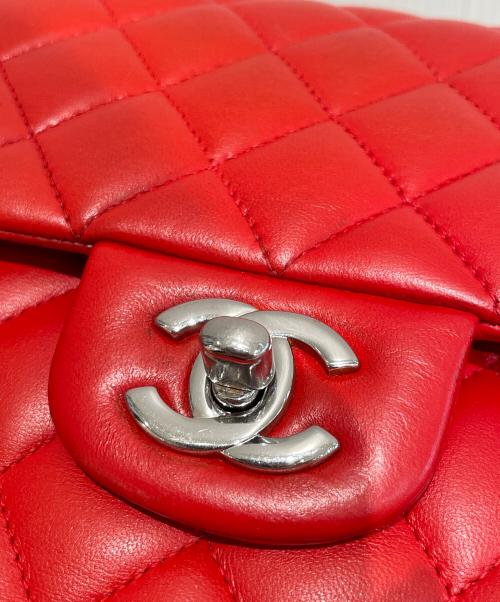 CHANEL（シャネル）CHANEL (シャネル) マトラッセ25Wフラップチェーンショルダーバッグ レッド×シルバー金具 サイズ:25の古着・服飾アイテム