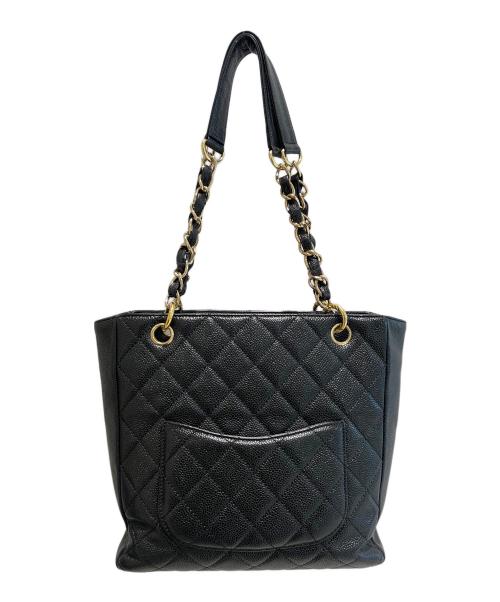 CHANEL（シャネル）CHANEL (シャネル) PSTトートバッグ ブラック×ゴールド金具の古着・服飾アイテム