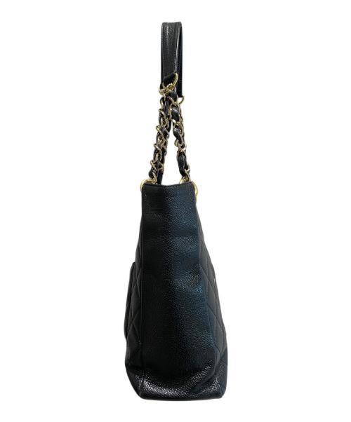 CHANEL（シャネル）CHANEL (シャネル) PSTトートバッグ ブラック×ゴールド金具の古着・服飾アイテム