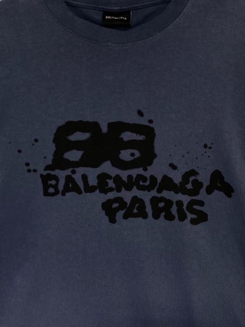 BALENCIAGA（バレンシアガ）BALENCIAGA (バレンシアガ) Hand Drawn BB Icon Tee ネイビー サイズ:Lの古着・服飾アイテム