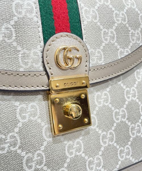 GUCCI（グッチ）GUCCI (グッチ) スモールトップハンドルバッグ/オフィディア ベージュの古着・服飾アイテム