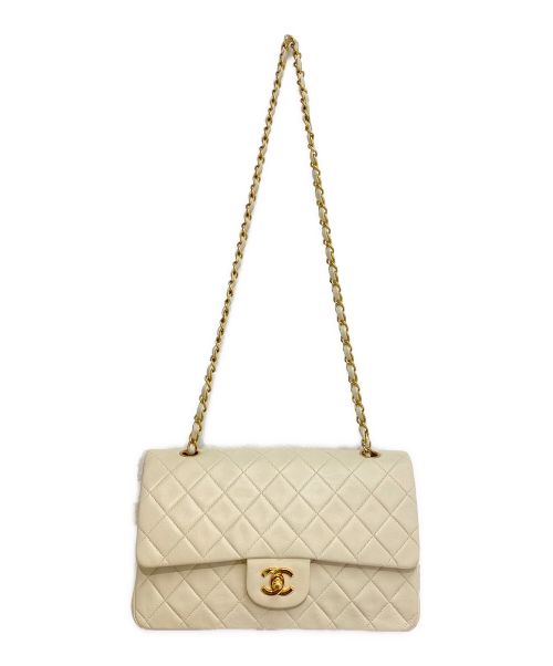 CHANEL（シャネル）CHANEL (シャネル) マトラッセ25 /Wフラップチェーンショルダーバッグ ベージュ サイズ:25の古着・服飾アイテム