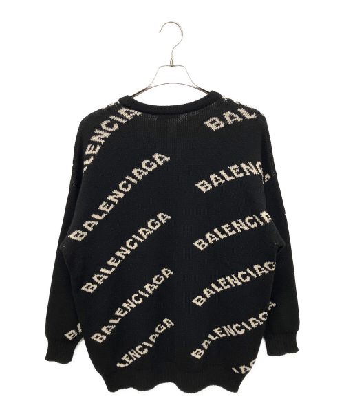 BALENCIAGA（バレンシアガ）BALENCIAGA (バレンシアガ) オールオーバーロゴニット ブラック サイズ:36の古着・服飾アイテム
