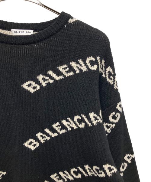 BALENCIAGA（バレンシアガ）BALENCIAGA (バレンシアガ) オールオーバーロゴニット ブラック サイズ:36の古着・服飾アイテム