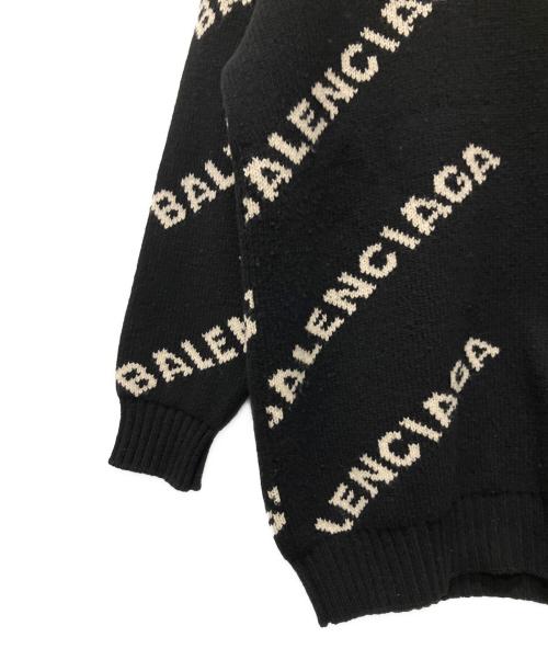 BALENCIAGA（バレンシアガ）BALENCIAGA (バレンシアガ) オールオーバーロゴニット ブラック サイズ:36の古着・服飾アイテム