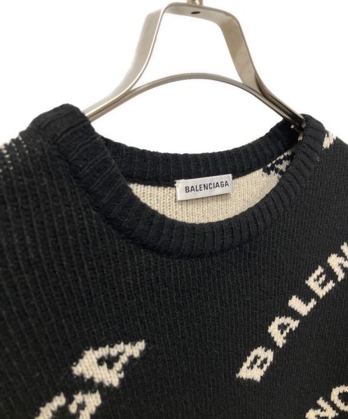 BALENCIAGA（バレンシアガ）BALENCIAGA (バレンシアガ) オールオーバーロゴニット ブラック サイズ:36の古着・服飾アイテム
