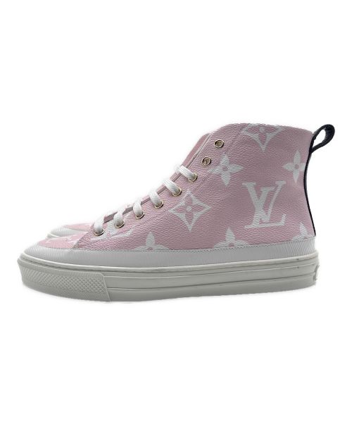LOUIS VUITTON（ルイ ヴィトン）LOUIS VUITTON (ルイ ヴィトン) モノグラムハイカットスニーカー ピンク サイズ:39 1/2の古着・服飾アイテム