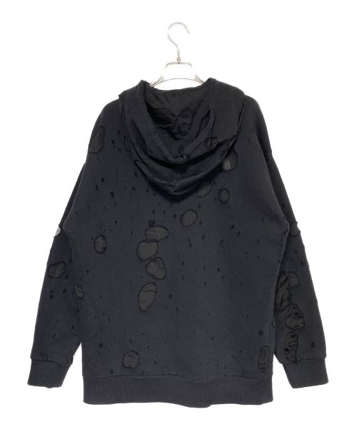 GIVENCHY（ジバンシィ）GIVENCHY (ジバンシィ) デストロイ加工パーカー ブラック サイズ:Sの古着・服飾アイテム