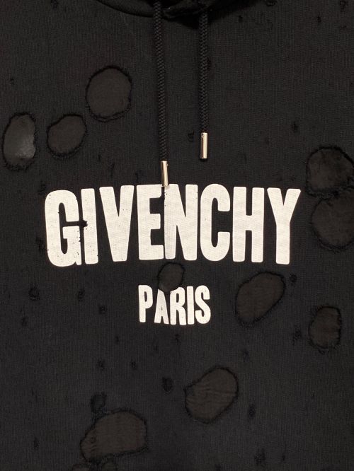 GIVENCHY（ジバンシィ）GIVENCHY (ジバンシィ) デストロイ加工パーカー ブラック サイズ:Sの古着・服飾アイテム