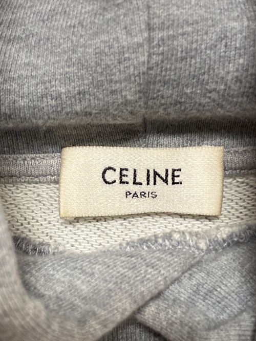 CELINE（セリーヌ）CELINE (セリーヌ) ロゴドローコードパーカー グレー サイズ:Sの古着・服飾アイテム
