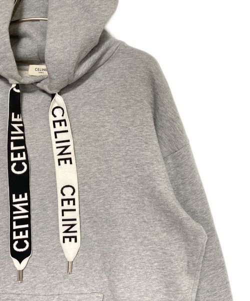 CELINE（セリーヌ）CELINE (セリーヌ) ロゴドローコードパーカー グレー サイズ:Sの古着・服飾アイテム