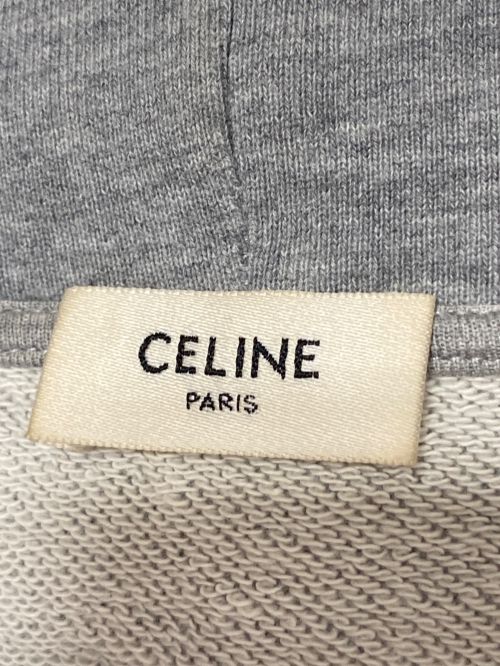 CELINE（セリーヌ）CELINE (セリーヌ) ロゴドローコードパーカー グレー サイズ:Sの古着・服飾アイテム