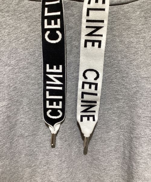 CELINE（セリーヌ）CELINE (セリーヌ) ドローコードパーカー グレー サイズ:XLの古着・服飾アイテム