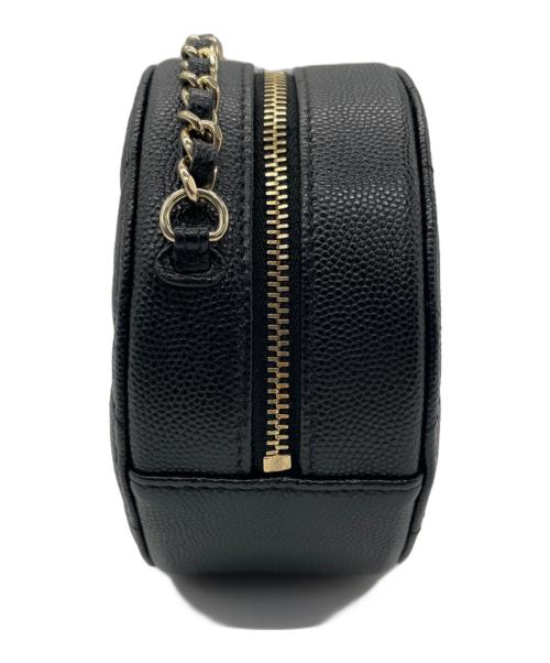 CHANEL（シャネル）CHANEL (シャネル) チェーンショルダーラウンドバッグ マトラッセ ブラックの古着・服飾アイテム