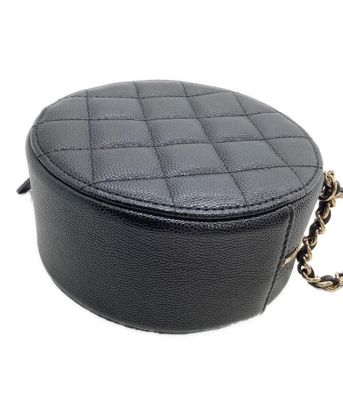 CHANEL（シャネル）CHANEL (シャネル) チェーンショルダーラウンドバッグ マトラッセ ブラックの古着・服飾アイテム