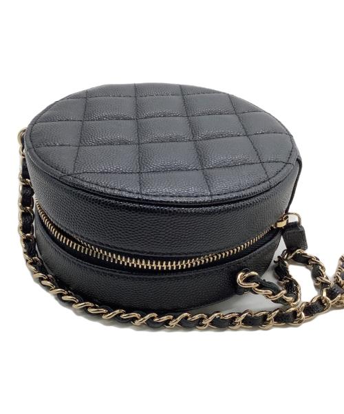 CHANEL（シャネル）CHANEL (シャネル) チェーンショルダーラウンドバッグ マトラッセ ブラックの古着・服飾アイテム