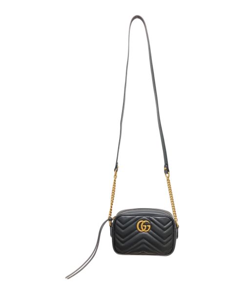 GUCCI（グッチ）GUCCI (グッチ) チェーンショルダーバッグ　GGマーモント ブラックの古着・服飾アイテム