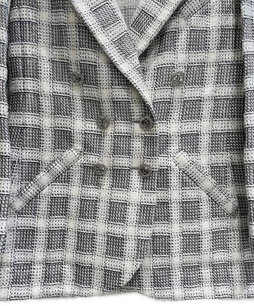 CHANEL（シャネル）CHANEL (シャネル) ココボタンツイードダブルジャケット ホワイト×ブラック サイズ:34の古着・服飾アイテム