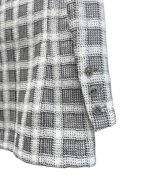 CHANEL（シャネル）CHANEL (シャネル) ココボタンツイードダブルジャケット ホワイト×ブラック サイズ:34の古着・服飾アイテム