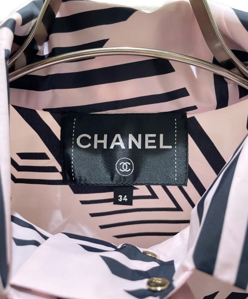 CHANEL（シャネル）CHANEL (シャネル) ココビーチナイロンブルゾン ピンク×ブラック サイズ:34の古着・服飾アイテム