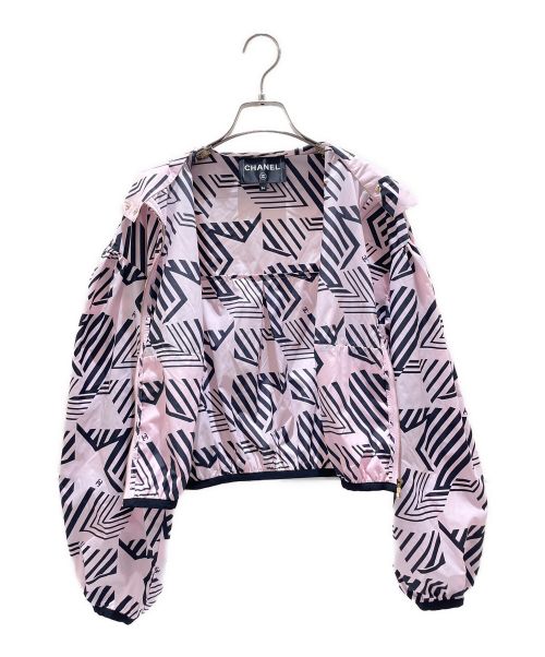CHANEL（シャネル）CHANEL (シャネル) ココビーチナイロンブルゾン ピンク×ブラック サイズ:34の古着・服飾アイテム