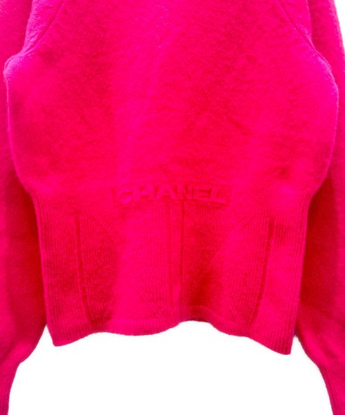 CHANEL（シャネル）CHANEL (シャネル) ロゴ ジャガードニット ショッキングピンク サイズ:38の古着・服飾アイテム