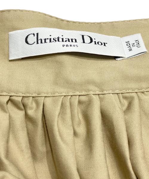 Christian Dior（クリスチャン ディオール）Christian Dior (クリスチャン ディオール) フレアプリーツスカート カーキ サイズ:38の古着・服飾アイテム
