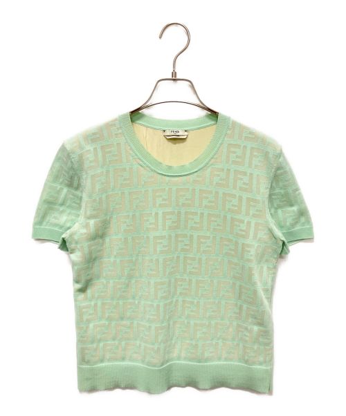 FENDI（フェンディ）FENDI (フェンディ) レイヤードズッカニット ミントグリーン サイズ:38の古着・服飾アイテム