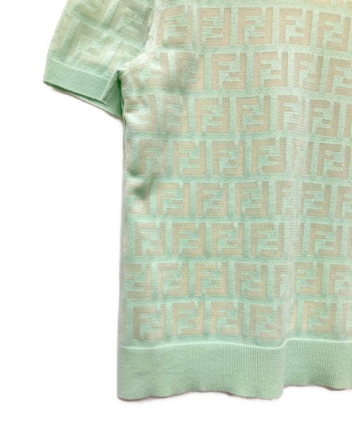 FENDI（フェンディ）FENDI (フェンディ) レイヤードズッカニット ミントグリーン サイズ:38の古着・服飾アイテム