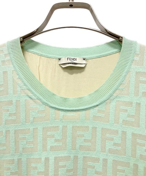 FENDI（フェンディ）FENDI (フェンディ) レイヤードズッカニット ミントグリーン サイズ:38の古着・服飾アイテム