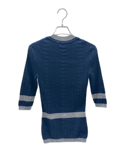 CHANEL（シャネル）CHANEL (シャネル) ハートケーブルニット ネイビー×グレー サイズ:34の古着・服飾アイテム