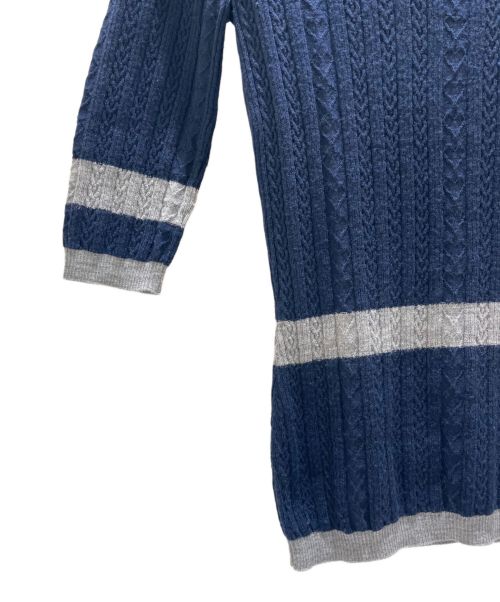 CHANEL（シャネル）CHANEL (シャネル) ハートケーブルニット ネイビー×グレー サイズ:34の古着・服飾アイテム