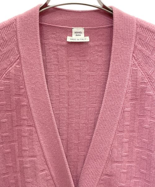 HERMES（エルメス）HERMES (エルメス) Hジャガード カーディガン ピンク サイズ:40の古着・服飾アイテム