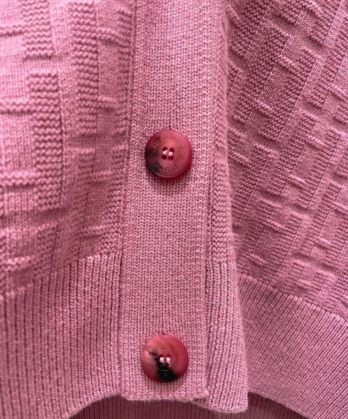 HERMES（エルメス）HERMES (エルメス) Hジャガードカーディガン ピンク サイズ:40の古着・服飾アイテム