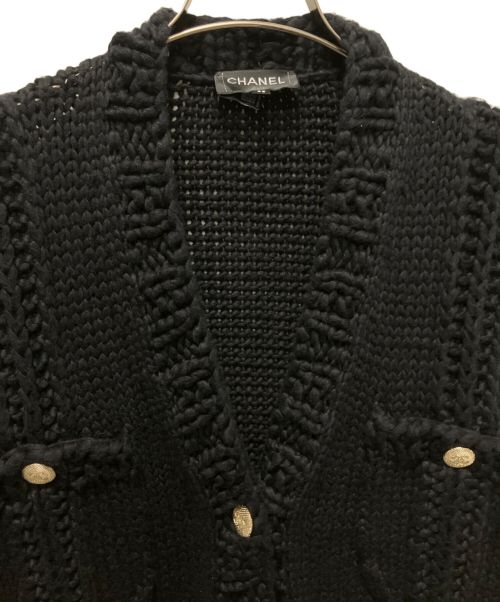CHANEL（シャネル）CHANEL (シャネル) ローゲージニットカーディガン ブラック サイズ:38の古着・服飾アイテム