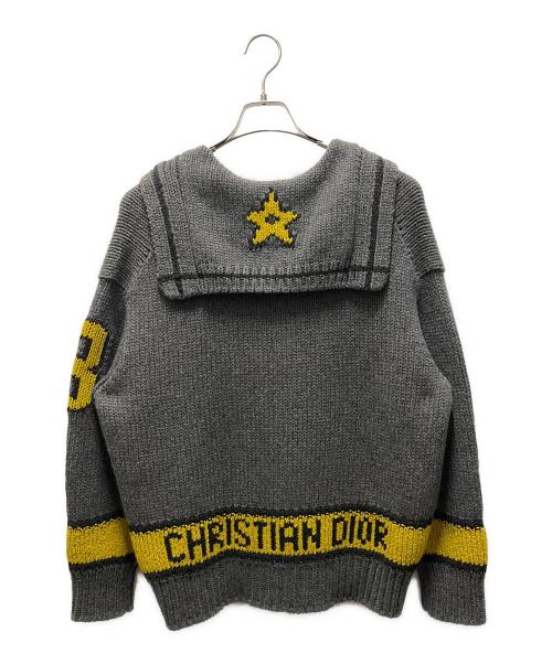 Christian Dior（クリスチャン ディオール）Christian Dior (クリスチャン ディオール) セーラーニットカーディガン グレー サイズ:38の古着・服飾アイテム