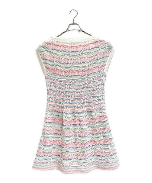 CHANEL（シャネル）CHANEL (シャネル) ジャガードニットノースリーブワンピース マルチカラー サイズ:38の古着・服飾アイテム